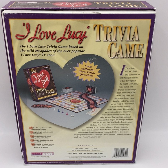 The I Love Lucy Trivia Game Television Show Board Game Vintage 1998 - Picture 2 of 14